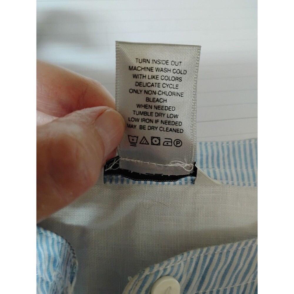 John Mark Women's Boho Top Size XL Linen Colorful Floral Embroidered Cottage - Picture 7 of 7